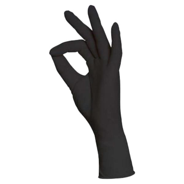 Einweghandschuhe Latex, schwarz, puderfrei 100 Stück per Pack, Größe L, "Style Latex Black"